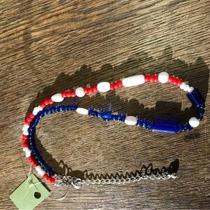 Handmade Unique 4th of July Glass Bead Necklace Americas 250th Bday